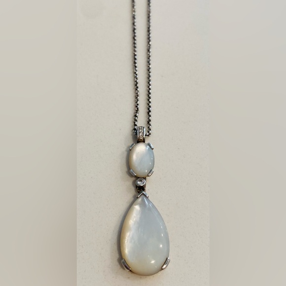 Thomas Sabo Sterling Silver Crystal & Mother of Pearl MOP Pendant Necklace - Picture 1 of 7